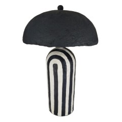 TABLE LAMP NOS BLACK AND WHITE PAPIER MACHE 